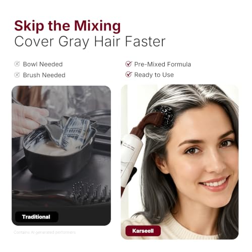 Karseell Ammonia-Free Black Hair Dye with Comb Applicator - 80ml