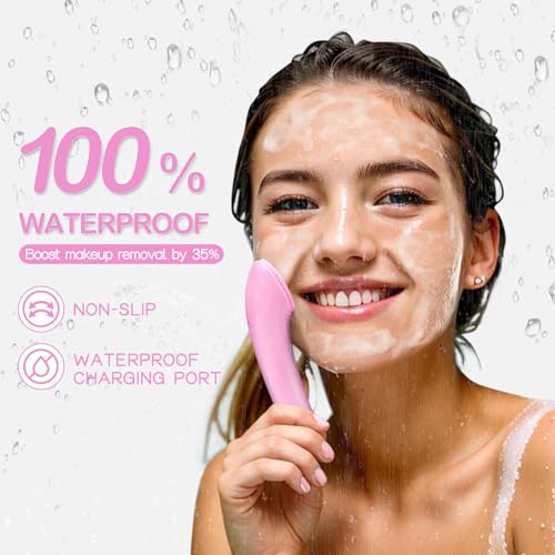 PRITECH Rechargeable Facial Cleansing Brush with Heat Massage