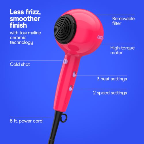 Conair Cake Pop Hair Dryer 1875W w/ Diffuser & Concentrator