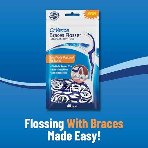 OrVance Braces Flosser - Designed for Braces for an Easy & Effective Clean, Ultra Strong Floss - 40 Count (Pack of 2)