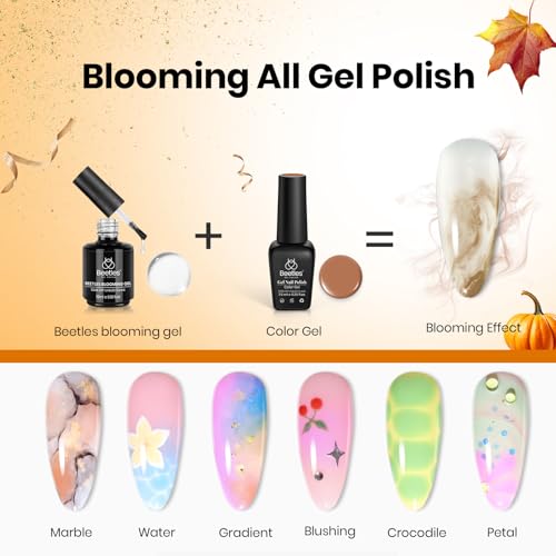 Beetles Blooming Gel 15ml & 31 Nail Art Brushes Kit for Creative Nail Designs