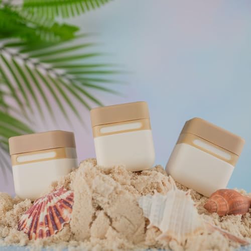 Leakproof Travel Toiletry Bottles Set | Stackable TSA Approved Reusable Containers | 3 Sizes 3oz, 2oz, 1oz | Travel Size Bottles for Shampoo, Lotion, Toiletries (3 Medium (2oz))