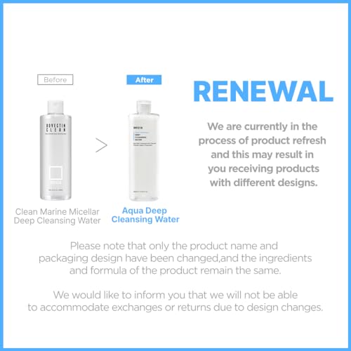 ROVECTIN Aqua Deep Cleansing Water (13.5fl.oz, 400ml)- Impurities Remover from Ocean deep with Hyaluronic Acid and Marine Plants from Jeju Island
