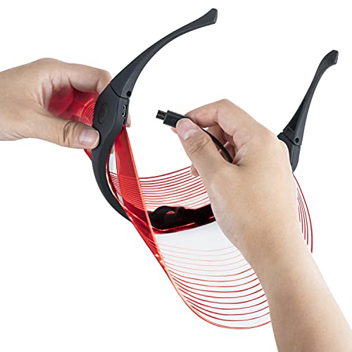 GLO24K Red Light Therapy Mask for Face ? LED Face Mask Light Therapy with Red & 7 Color Modes, Rechargeable Portable Skincare Mask for at-Home Use