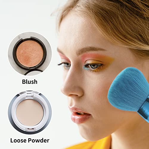Vaincre Soft Nail Art Dust Powder Remover Brush for Acrylic & Makeup, Blue