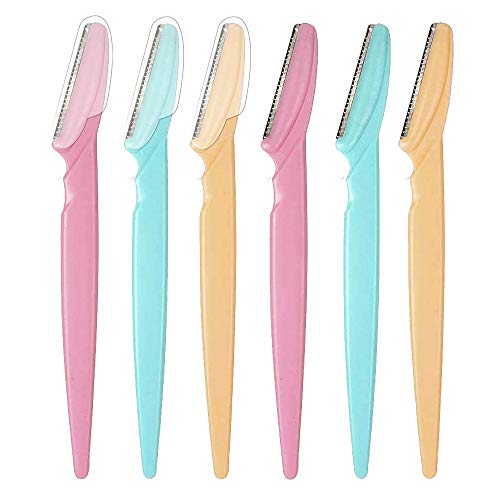 Facial Hair Removal for Women - 3R Factory Ladies Face Razor for Peach Fuzz, Lady Shavers for Womens, Eyebrow, Facial & Neck. Come with Safety Cover (Packs of 6)