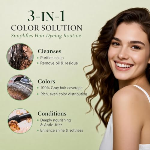 Black Hair Dye Shampoo for Gray Hair Coverage