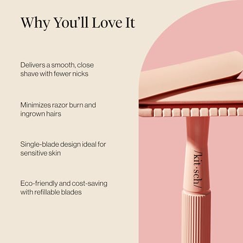 Kitsch Double Edge Safety Razor for Men and Women - Eco-Friendly Stainless Steel Handle