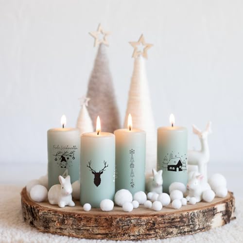 Christmas Candle Stickers, 6 Sheets Water Transfer Decals