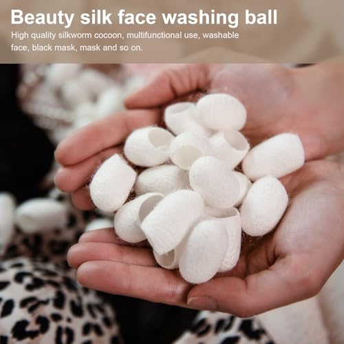 Minkissy 100 Pcs Natural Silkworm Cocoons for Facial Exfoliation & Cleansing