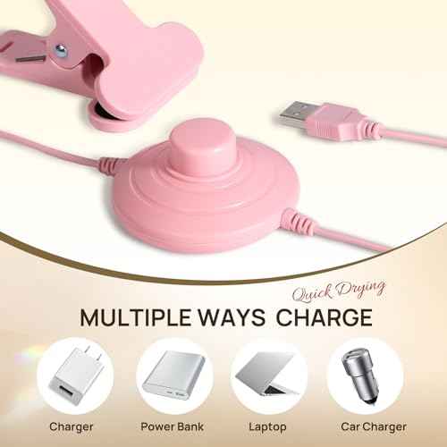 AORAEM UV LED Nail Lamp, Quick Drying UV Light for Gel Nails Foot Control LED Nail Cure Lamp, Flash Cure Light with Gooseneck and Clamp for Gel Nails, Pink
