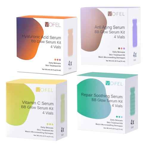 Anti Aging Serum with Hyaluronic Acid Vitamin C Serum for Face Centella Serum Moisturizer 0.35 oz 4 Kits 16 Vials Facial Serum Ampoules (4 kits gift box)