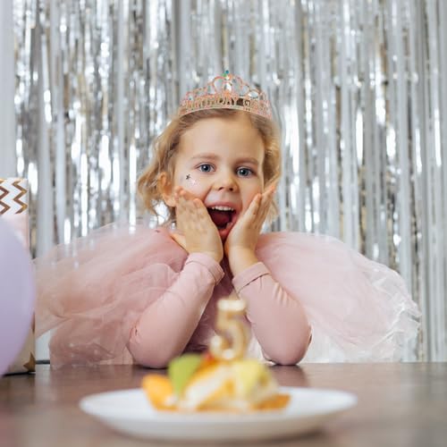 Birthday Crown and Sash Set for Women - Gold Rhinestone Tiara