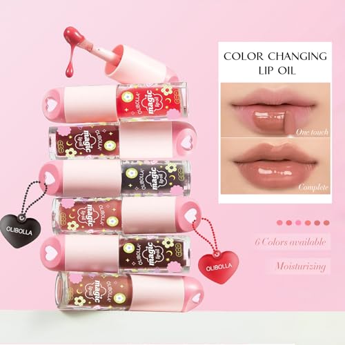 Lip Oil, Nourishing and Hydrating Tinted Lip Oil, High-Shine Glimmer Finish, Non-Sticky, Long-Lasting and Volumizing Formula, 0.12 Fl Oz(06 Caramel)