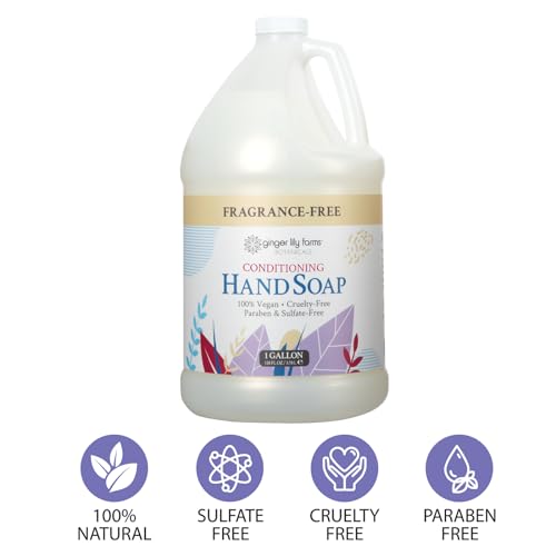 Fragrance-Free Vegan Hand Soap Refill, 1 Gallon (Pack of 4)