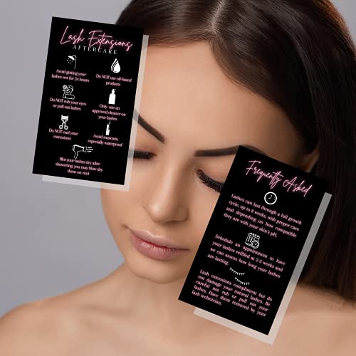 Lash Extension Aftercare Cards - 50 Pack, 2x3.5" Business Card Size