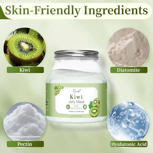 Powder Jelly Mask for Facials Professional, Peel Off Facial Mask for Hydrating & Moisturizing, Hydrojelly Mask for Women Men Skin Care, Home DIY Spa Use for All Skin with Kiwi