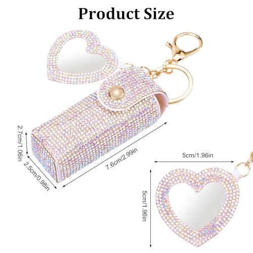 Fantasyon Lipstick Holder Keychain with Mirror & Diamond
