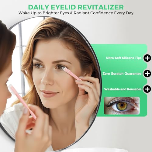 Eyelid Scrub Brush (5pcs), Soft Silicone Lid Scrub for Sensitive Eyes, Gentle Care for Blepharitis/MGD, Dry Eye Relief, Individually Packaged Reusable