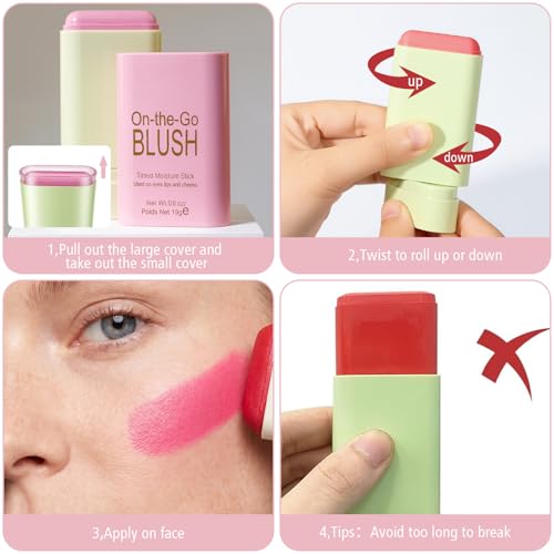 Hydrating Cream Blush Stick - Multi-Use Coral Orange Blush
