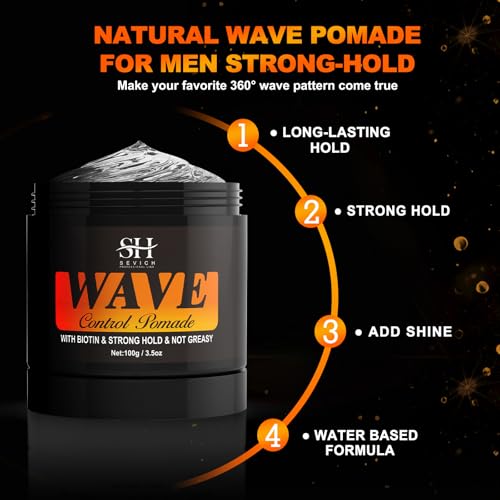 SEVICH 360° Wave Control Pomade - Strong Hold Hair Styling Gel 100g