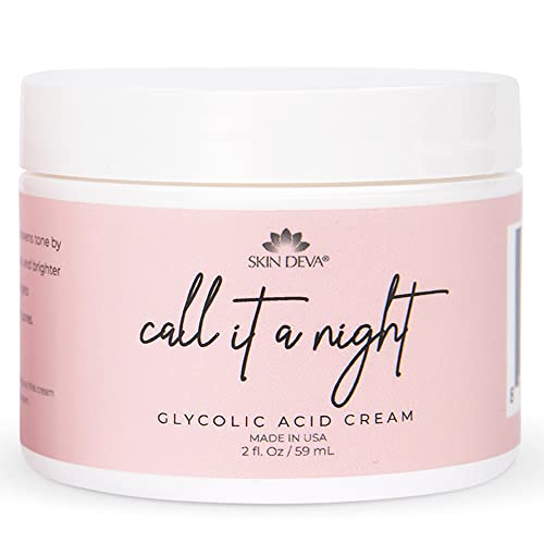 SKIN DEVA Glycolic Acid Night Cream, Exfoliating Face Cream with Kojic Acid, Niacinamide & Retinol, Helps Improve Skin Texture, Brighten Appearance & Minimize the Look of Pores ? 2 oz