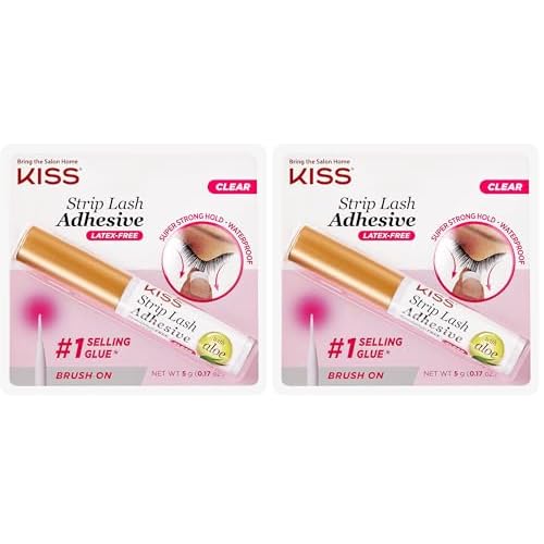 Kiss, Strip Eyelash Adhesive, Clear 0.176 Ounce (Pack of 2)