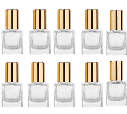 5ml Glass Essential Oil Roller Bottles, 10pcs Gold
