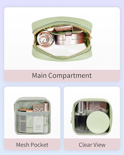 Clear Makeup Bag Mini - Transparent Cosmetic Organizer Pouch