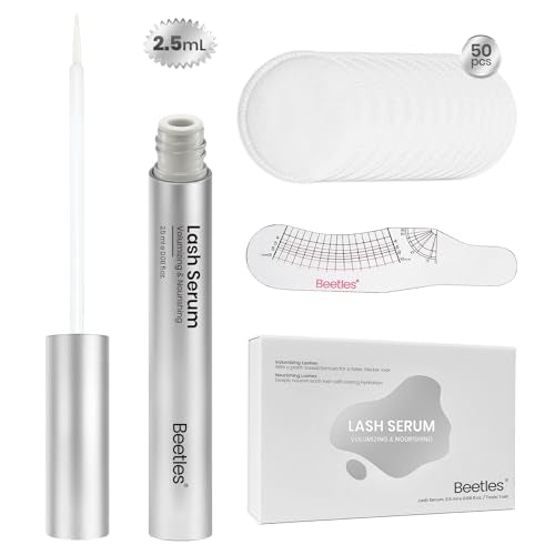 Beetles Lash Conditioning Serum 2.5ml ? Nourishing Lash Serum for a Fuller, Healthier-Looking Lash Appearance with 50 Clean Pads and Lash Ruler Gift for Women