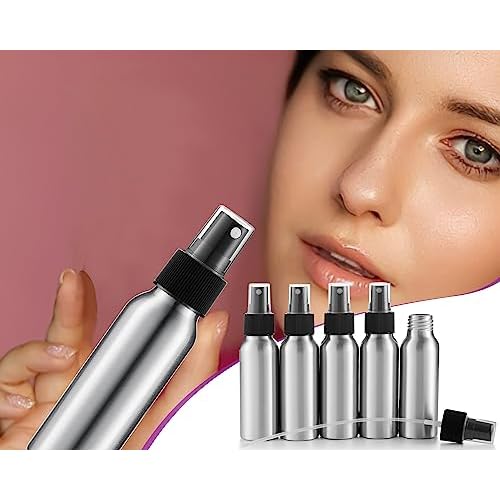 Tessco 2.7oz/ 80ml Aluminum Fine Mist Spray Bottles Reusable Metal Atomizer Bottles Fine Mist Sprayer Essential Oil Storage with Black Pump for Travel Cosmetic Perfume Toner Face Spray(50 Pcs)