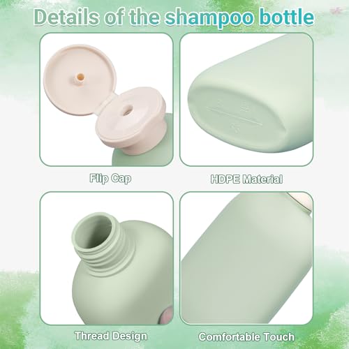 8.8 oz Plastic Travel Shampoo Bottles with Flip Cap