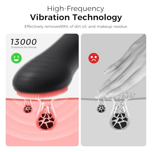 Electric Facial Cleansing Brush with 4 LED Light & 5 Vibration Levels