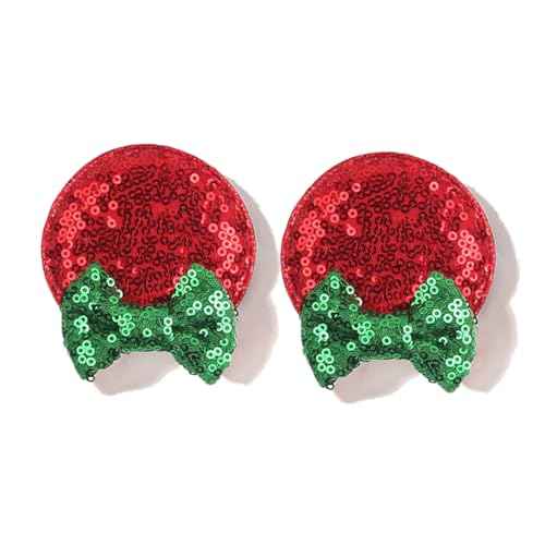 Ayesha Christmas Mouse Ears Hair Clips for Toddler Girls Red Mouse Bows Barrettes Hair Accessories for Baby Girls Toddler Kids Christmas Costume Party