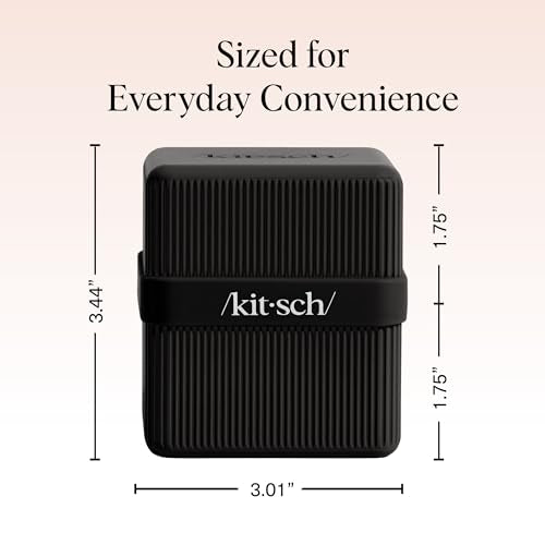 Kitsch 2-Compartment Travel Soap Case – Leak-Proof Bar Soap Holder, Black