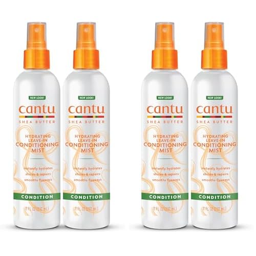 Cantu Leave-In Conditioning Mist with Pure Shea Butter,8 fl oz,(Pack of 4)