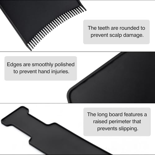 Hair Highlighting Kit - 3 Flat Combs & Brush for Home Salon