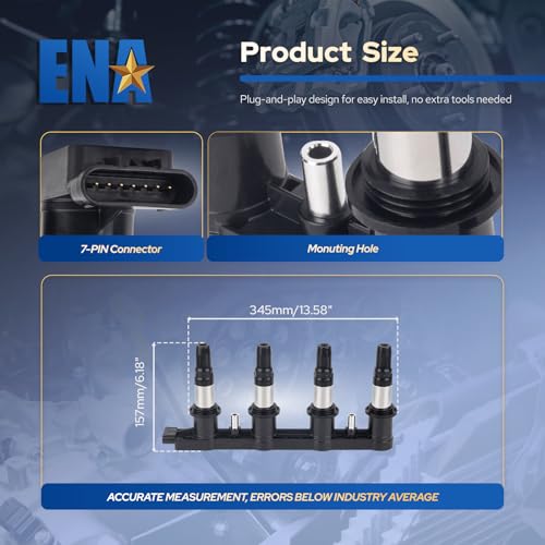 ENA Ignition Coil Pack for Chevy Sonic, Cruze, Aveo L4 1.6L/1.8L