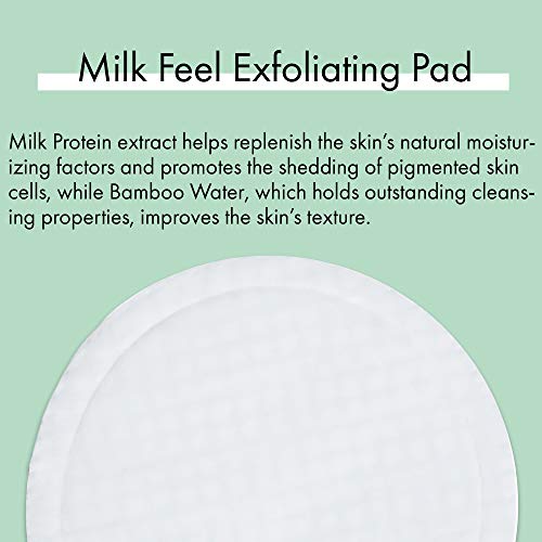 LAPCOS Milk Feel Exfoliating and Cleansing Pads Clear Acne Prone Skin, Nourishing for Improved Skin Texture, Single Scrub (10-Pack)