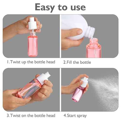 Aeibxiy Small Spray Bottle Travel Size 1.35oz 40ML, Fine Mist Plastic Spray Bottles, Refillable Empty Spray Bottle for Toners, Perfume, Face& Hair Spray