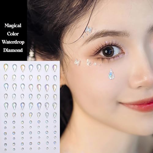 Face Gems Self-Adhesive Rhinestone Stickers - 5 Sheets