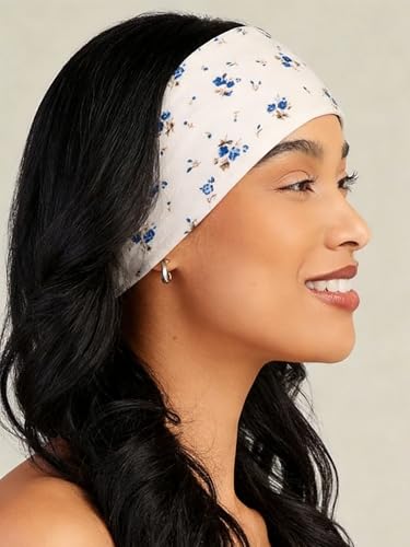 7-Pack Non-Slip Floral Headbands for Women - Soft & Stretchy Hair Accessories