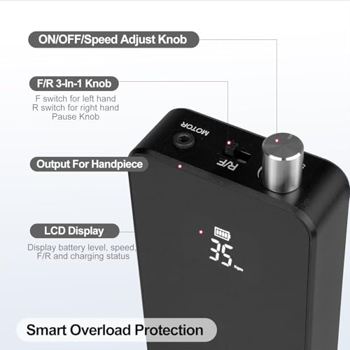 AZ GOGO 35000RPM Rechargeable Nail Drill Machine for Acrylic Gel