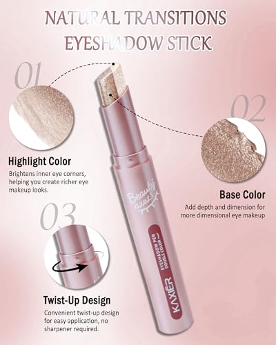 Brown Dual Eyeshadow Stick - Shimmer Gradient Blendable