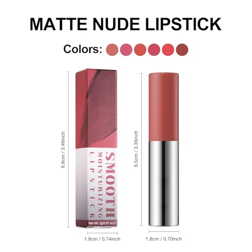 Erinde Tomato Coral Red Matte Lipstick Crayon, Waterproof Long Lasting Lip Liner Pencil for Women, High Pigment Creamy Velvet Neutral Lipstick, Vegan & Cruelty-Free, 05