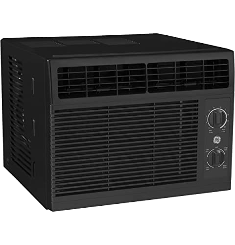 GE Window Air Conditioner 5000 BTU, Black, Efficient Cooling for Smaller Areas Like Bedrooms and Guest Rooms, 5K BTU Window AC Unit with Easy Install Kit