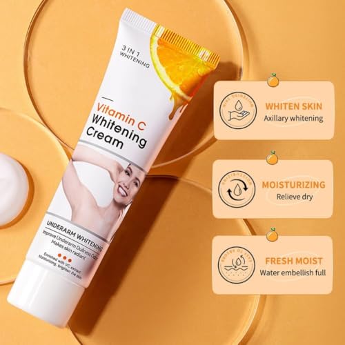 Crema para Aclarar las Axilas y Partes Intimas, Eliminador de Manchas Oscuras para la Cara, Crema Aclaradora para ?reas ?ntimas, Cuello, Axilas, Codos, Muslos Internos y Rodillas