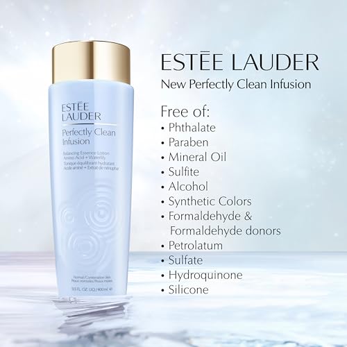 Est?e Lauder Perfectly Clean Infusion Balancing Skin Essence Face Lotion Toner with Amino Acid + Waterlily, 13.5 Fl Oz