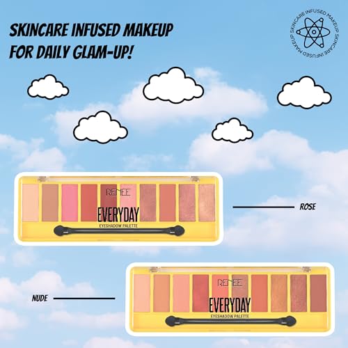 RENEE Everyday Eyeshadow Palette - Nude, Long-Lasting & Blendable