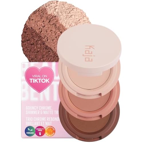 Kaja Beauty Bento Collection - Bouncy Eyeshadow Trio 13 Velvet Dream, 0.03 Oz + Winged Eyeliner & Pen - Wink Stamp Bundle